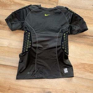 Nike Pro Combat Black Shirt with Yellow Details Boys Padded Gear Fitted Large